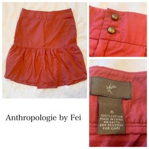 Anthropologie Fei Orange Skirt Size 6